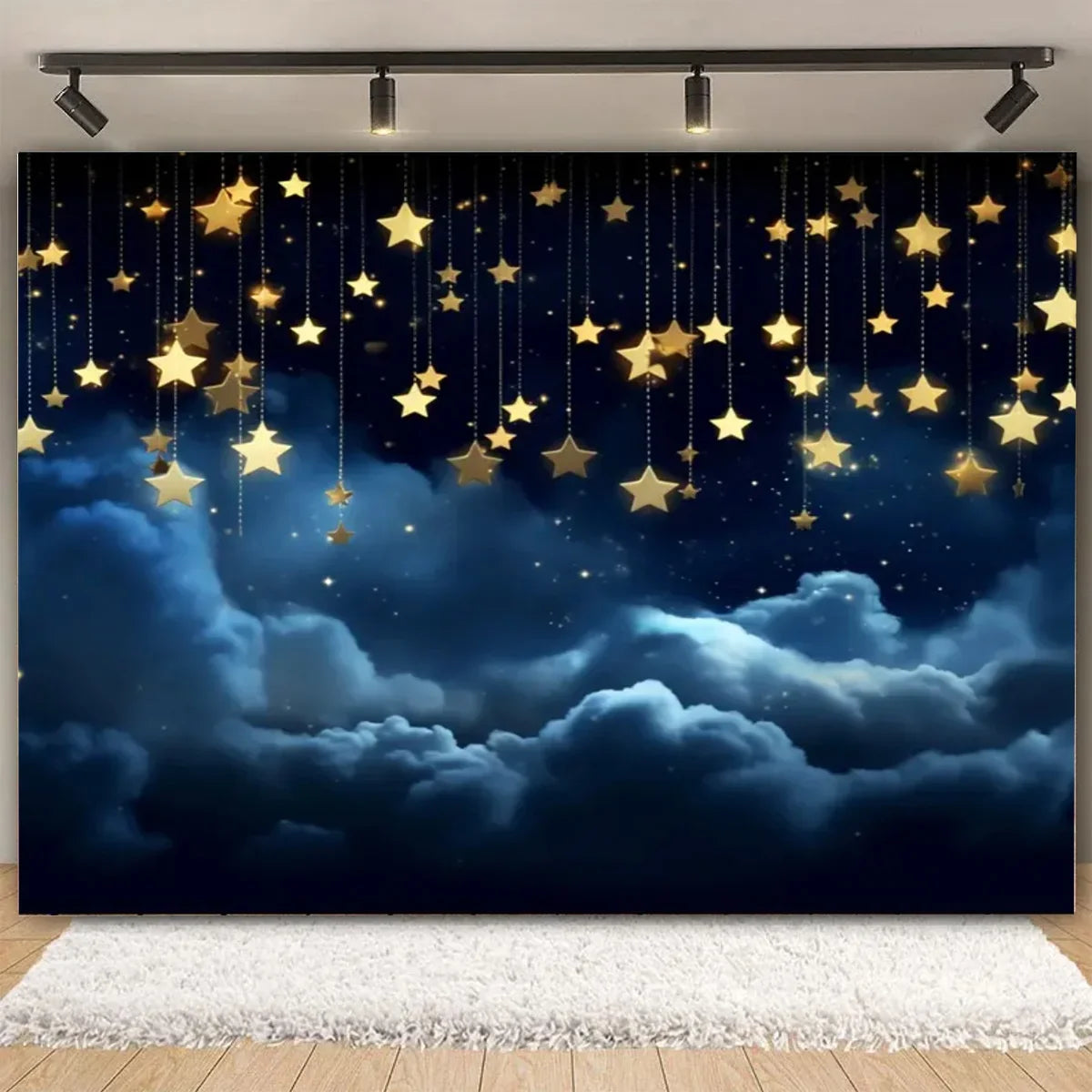 Galaxy Starry Sky Backdrop Vinyl Photo Background with Space Planet Design for Events Photography and Room Decor