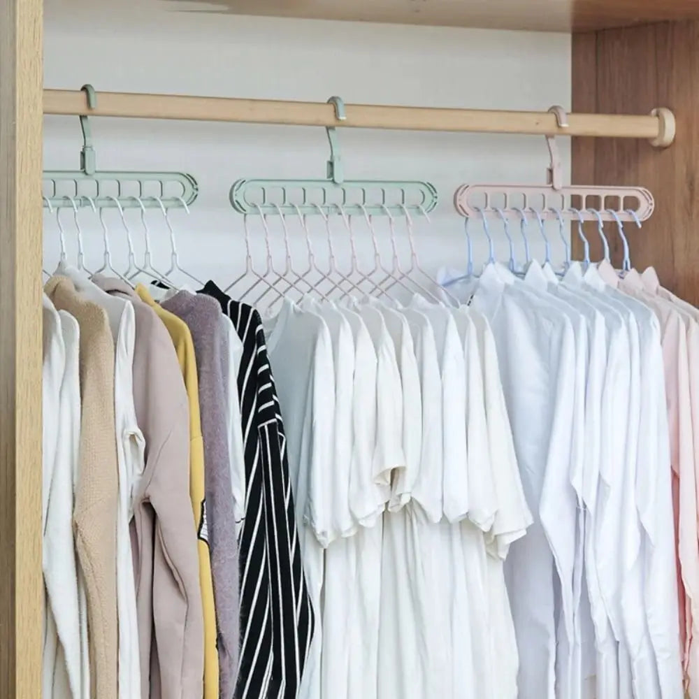 Foldable Cascade Closet Hanger with Multi Hole Space Saving Design for Wardrobe Organization
