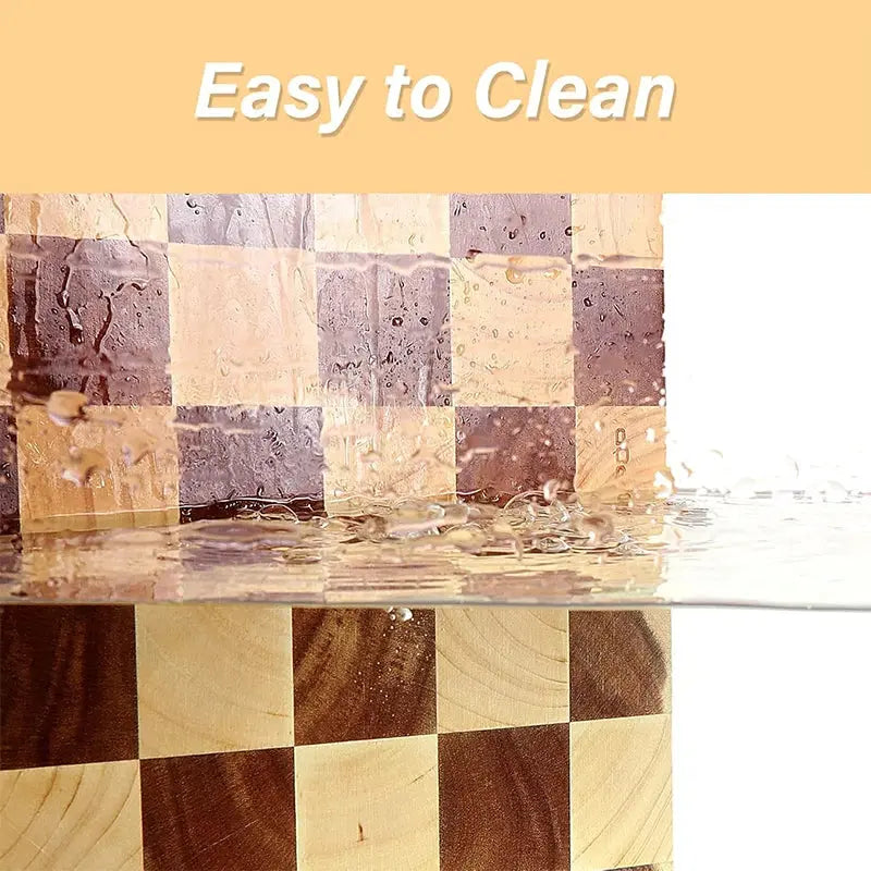 Checkered Wood Cutting Board FSC Certified Wooden Serving and Charcuterie Tray