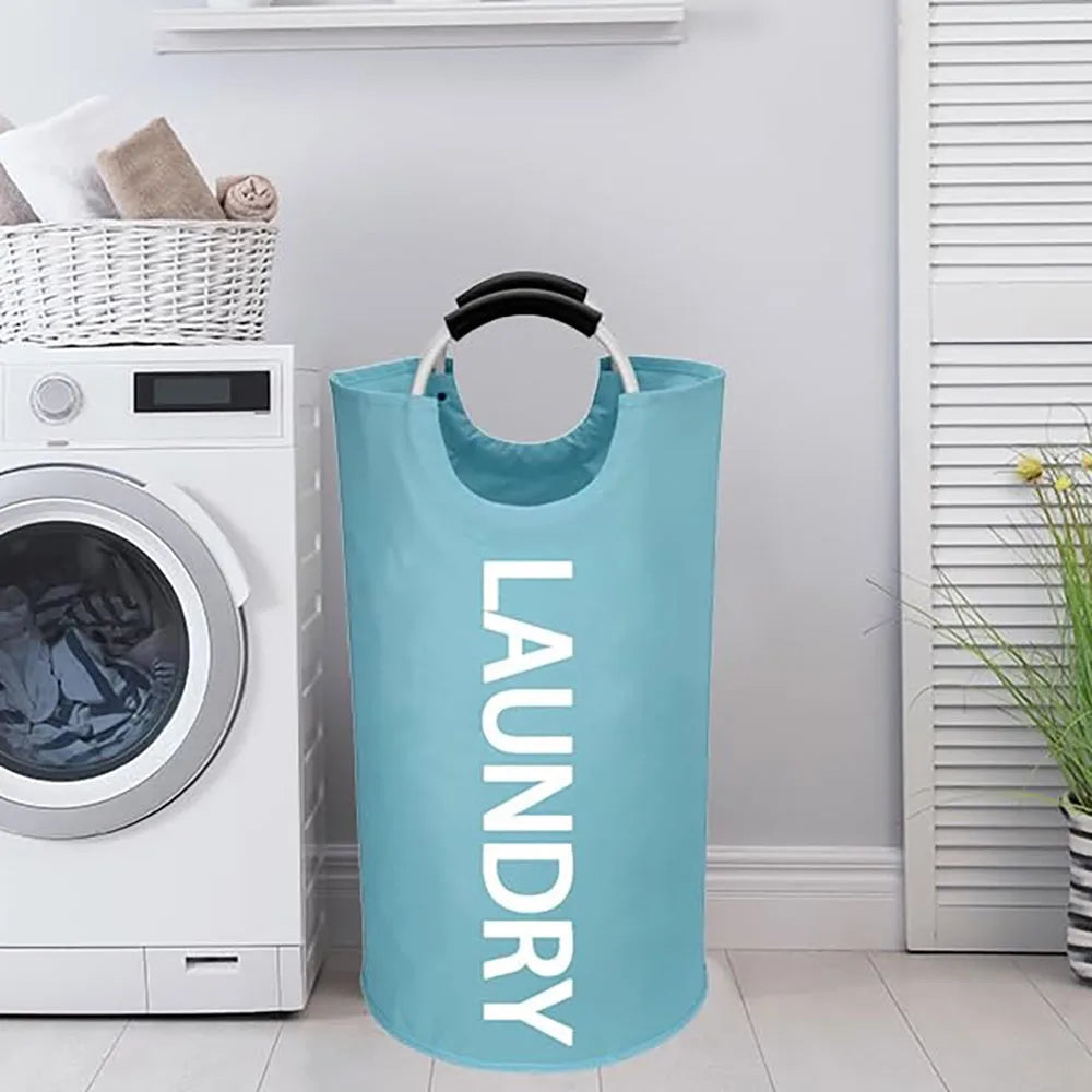 Collapsible Laundry Hamper Basket with Waterproof Fabric Design and Padded Carry Handles