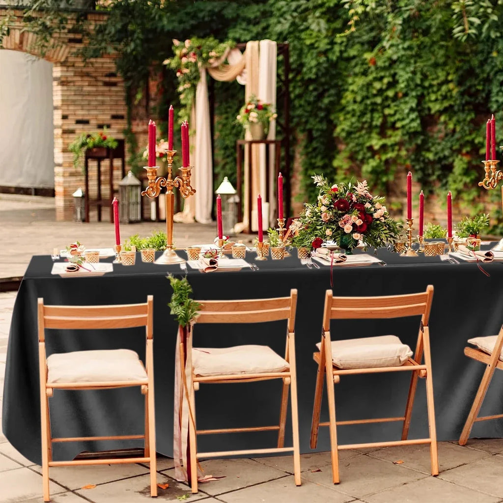 Rectangle Satin Tablecloth Smooth Solid Color Table Cover for Wedding Party Dining Table Decor 57×57" (145×145cm)