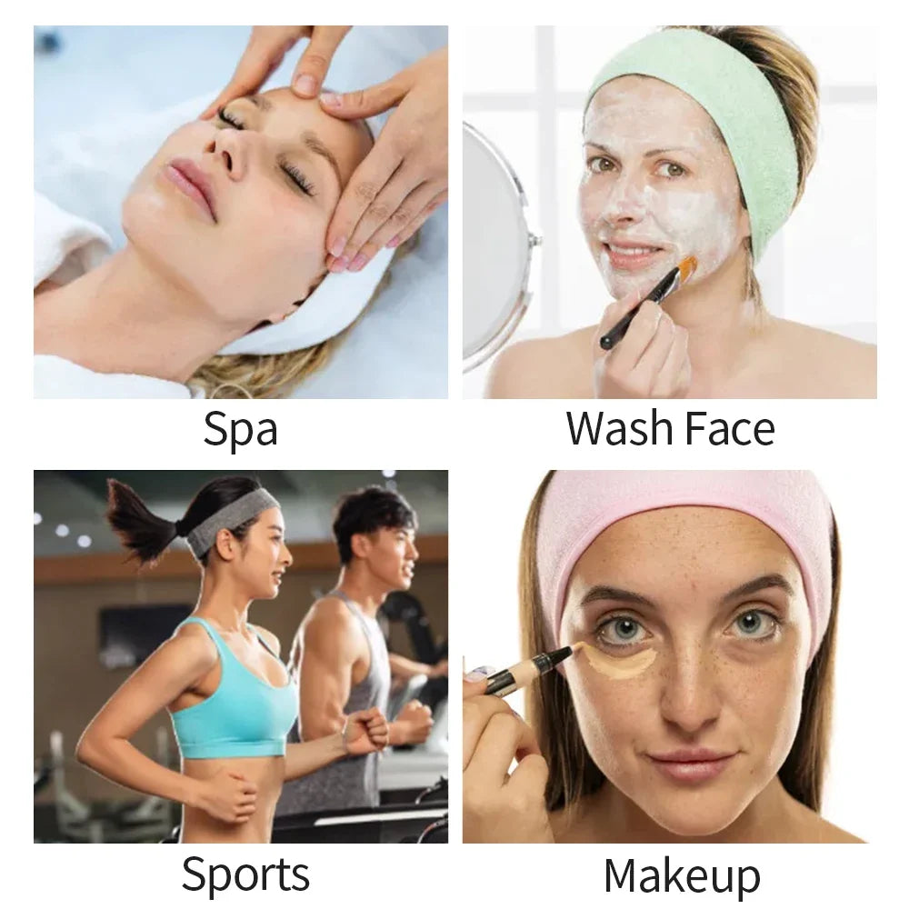 Microfiber Spa Headband with Adjustable Fit and Soft Stretch Design for Face Washing Makeup and Daily Care