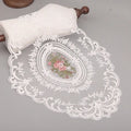 Embroidered Round Lace Table Mat Elegant Decorative Table Cover for Dining Table Party Wedding Decor