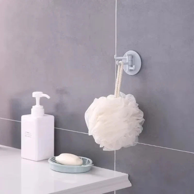 3 Pcs Rotating Adhesive Wall Hooks with Strong Hold for Kitchen, Bathroom, Closet and Home Organization