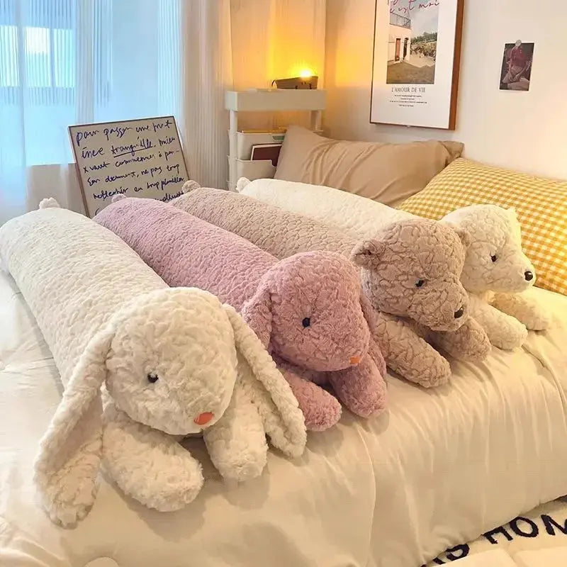 Large Rabbit Body Pillow with Long Plush Design for Sleeping and Decorative Use