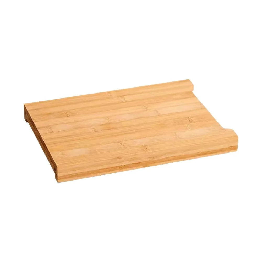 Drawer Cutting Board with Non Slip Wooden Surface and Pull Out Storage Trays for Kitchen Prep