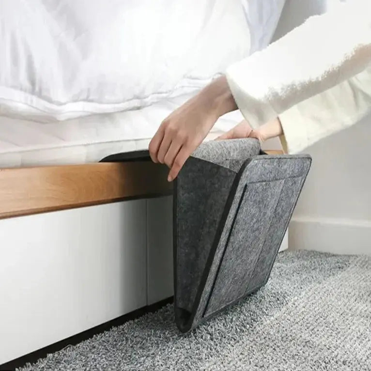 Felt Bedside Hanging Storage Bag Caddy Organizer for Dormitory Bed Sofa and Bedroom Use