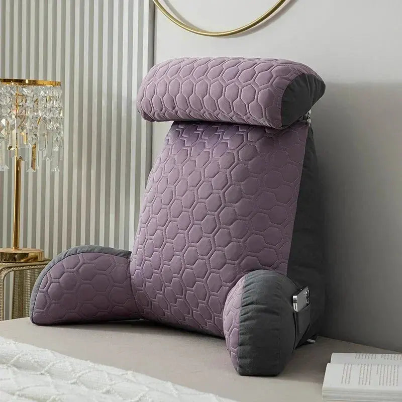 Silk Reading Lounge Cushion with Side Pockets and Washable Cover