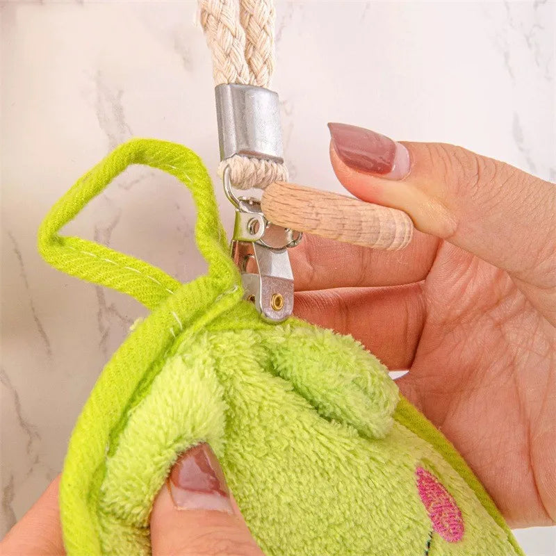2 Pcs Multifunctional Towel Hanger Clips with Cotton Loops and Stainless Steel Hooks for Kitchen, Bathroom and Home Organization