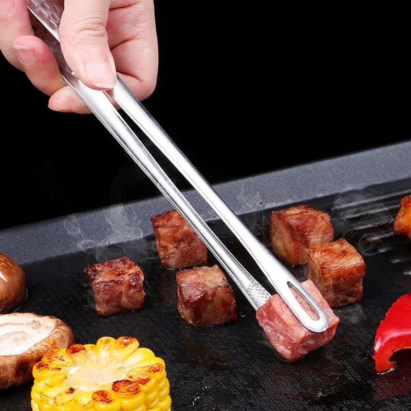 Stainless Steel BBQ Grill Tongs Cooking Food Tweezers for Meat Salad Barbecue Serving
