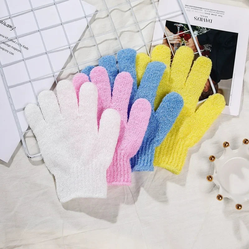 Exfoliating Bath Scrub Gloves Body Cleaning Mitt Set for Shower Scrubbing and Skin Care