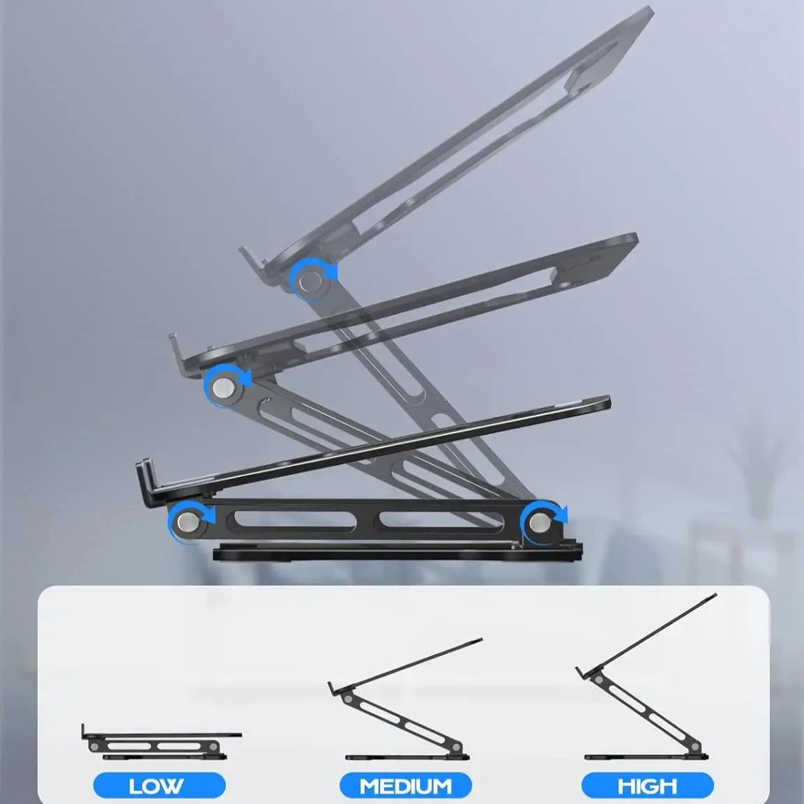 Adjustable Aluminum Laptop Stand for Tablet and Notebook