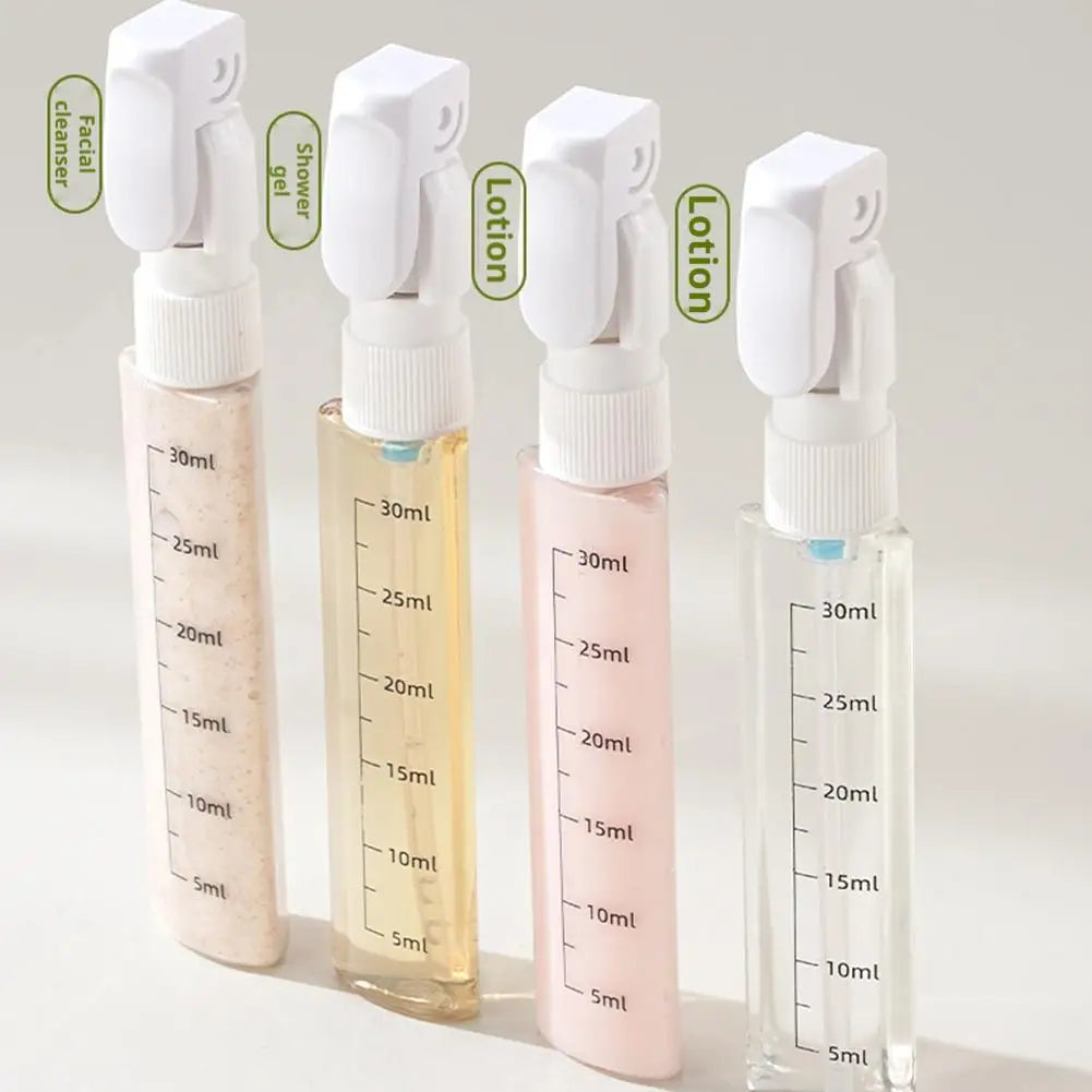 4 In 1 Travel Dispenser Bottle with Leakproof Refillable Design for Toiletry and Cosmetic Storage