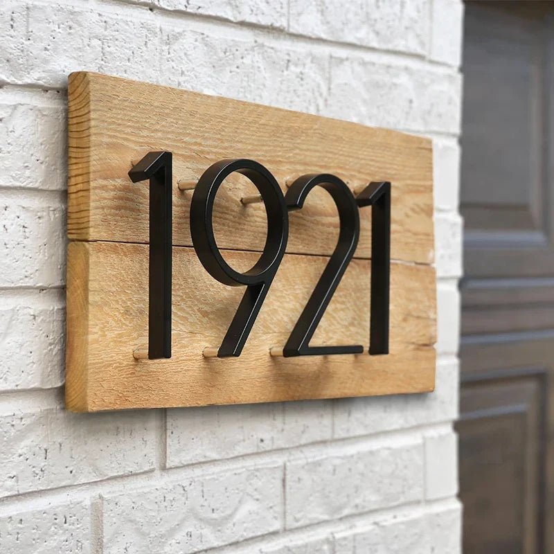 6 Inch Stainless Steel House Number with Floating Mount Design and Black Coating for Address Display and Mailbox Use
