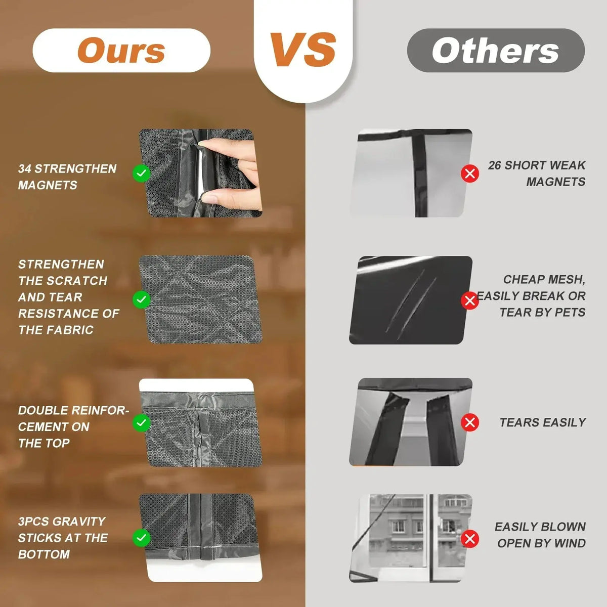 Waterproof Coldproof Door Curtain with Thick Cotton Layer and Self-Closing Magnetic Design for Winter Home Use