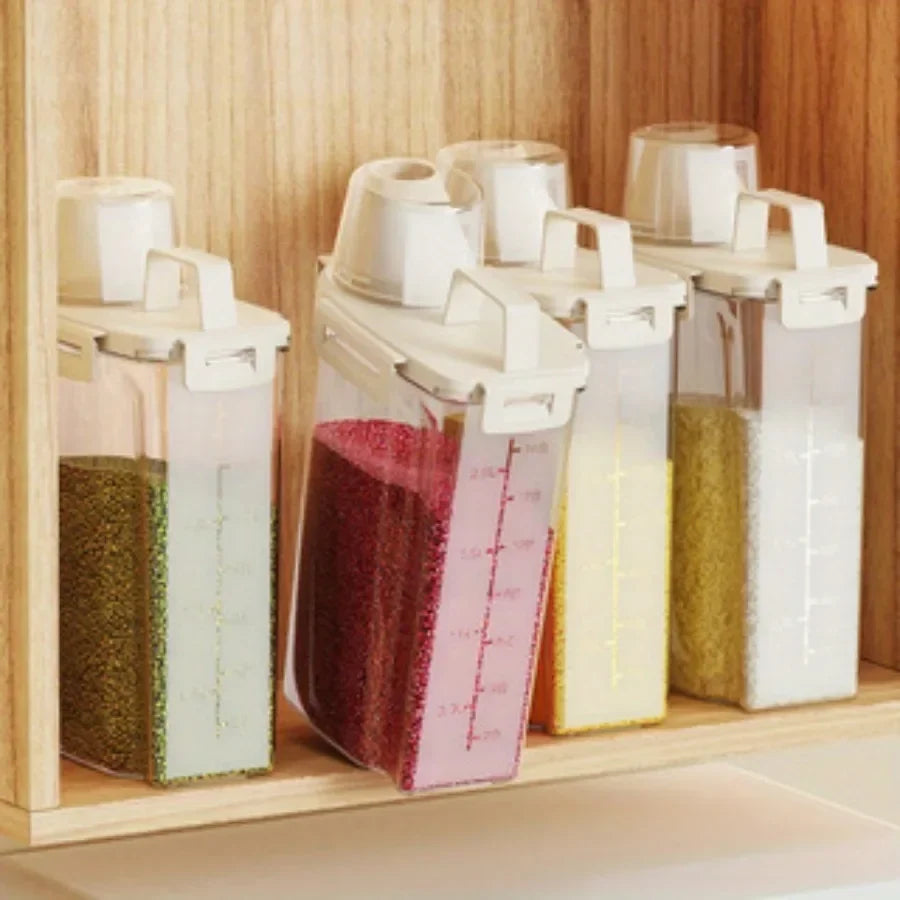 2.5L Moisture-Proof Sealed Storage Container for Grains, Nuts, Flour, Rice, and Other Dry Foods, Food-Grade PP Plastic