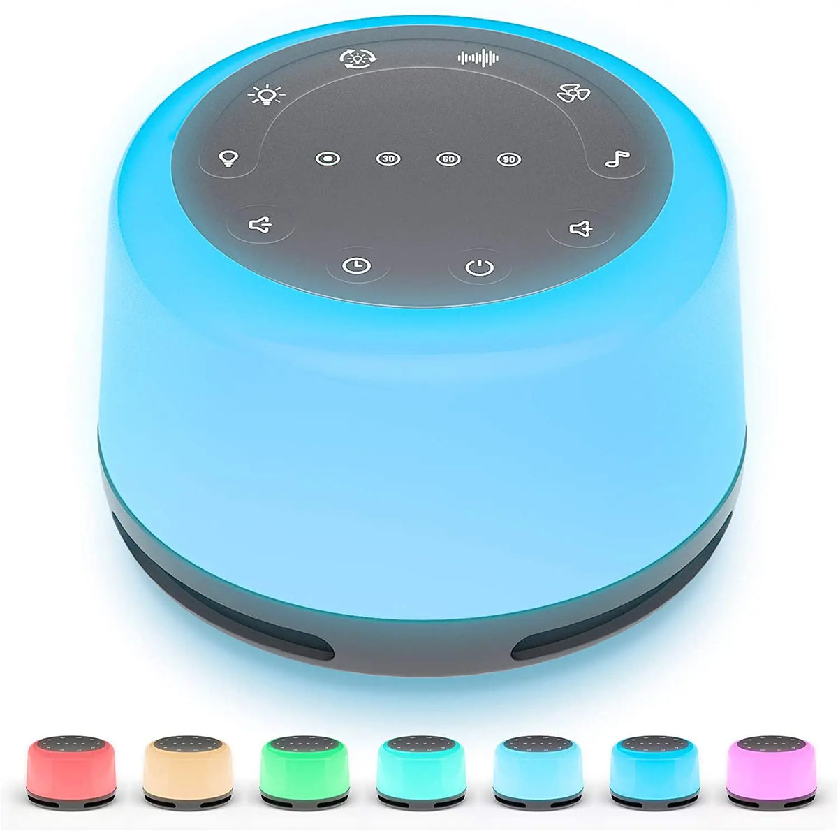 Portable White Noise Machine with RGB Night Light and USB Rechargeable Design for Sleep and Relaxation Use