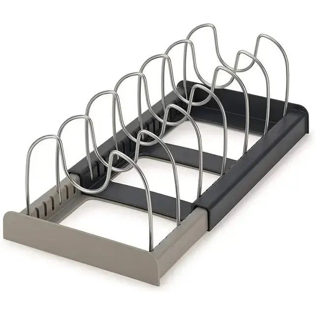 Expandable Stainless Steel Cookware Rack for Pan Lid Storage