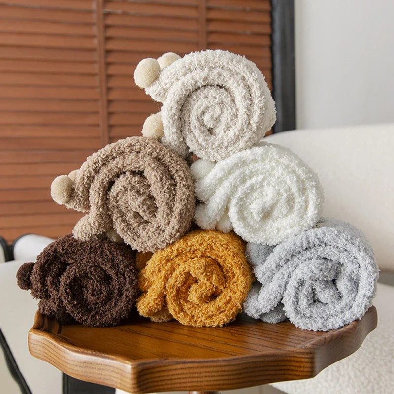 Teddy Bear Fuzzy Socks 2 Pair Set with Plush Knit Fabric and Stretch Fit for Everyday Comfort