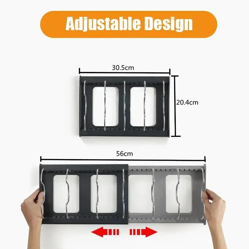 Expandable Stainless Steel Cookware Rack for Pan Lid Storage