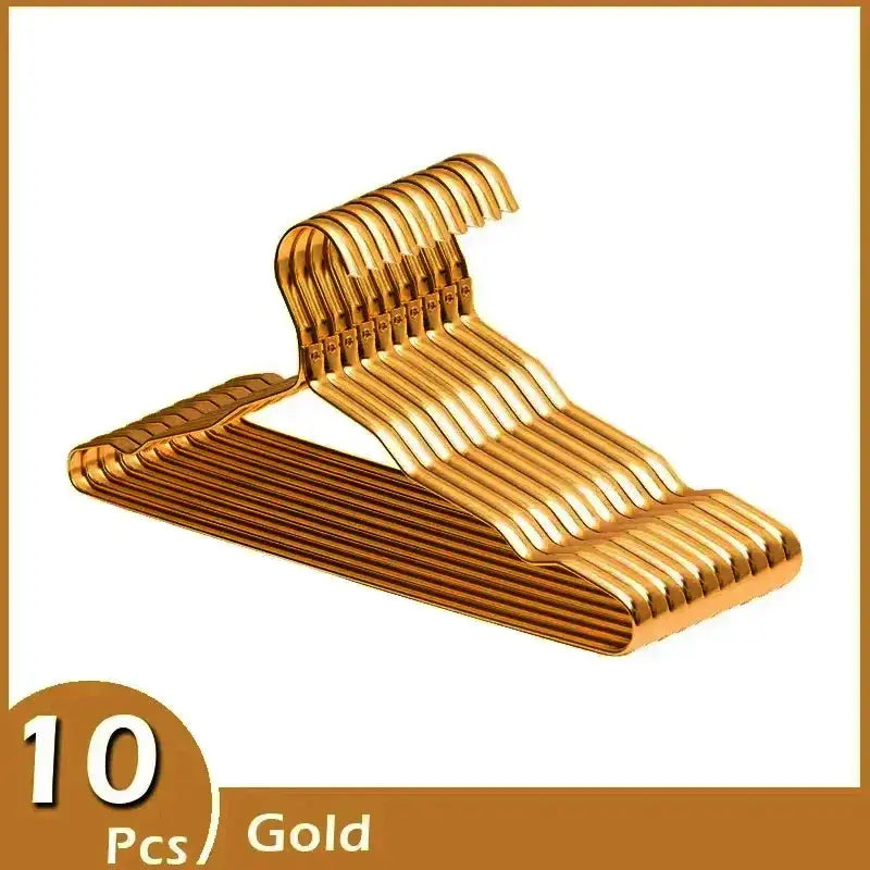 Gold Plated Metal Clothes Hangers with Non Slip Design for Coats, Blazers, and Dresses