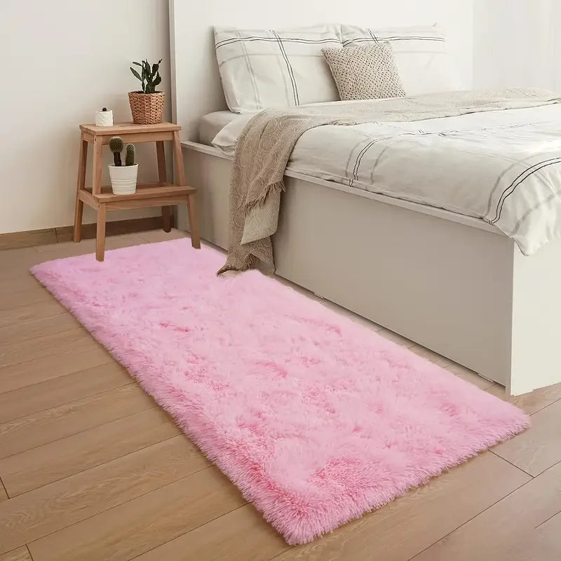 Soft and Fluffy Long Pile Carpet, Machine Washable Area Rug for Living Room, Bedroom, Sofa, and Bedside Home Decor