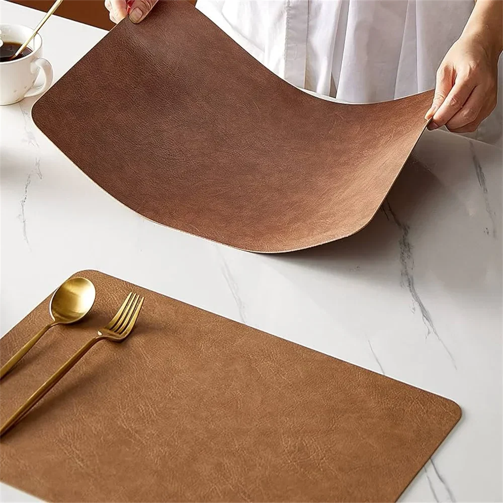 DuoMat Faux Leather Placemats – Chic, Durable Dining Mats