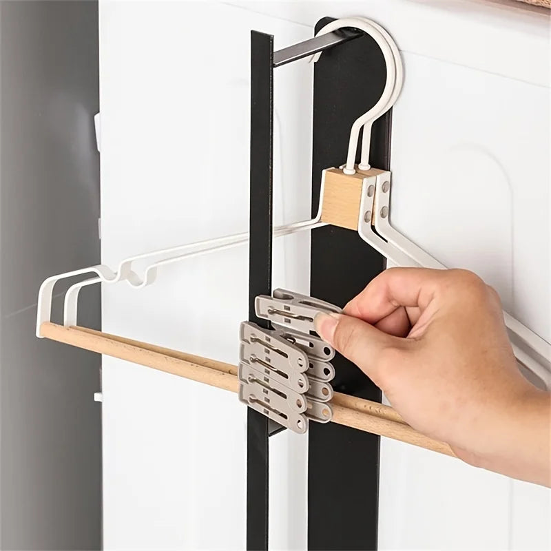 Magnetic Hanger Storage Rack with Wall Mounted Space Saving Design for Laundry and Closet Organization