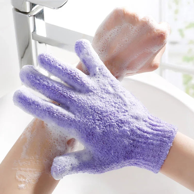 Exfoliating Bath Scrub Gloves Body Cleaning Mitt Set for Shower Scrubbing and Skin Care