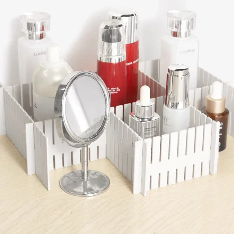 Adjustable Drawer Divider Set with Expandable Partition Design for Clothes and Cosmetic Storage