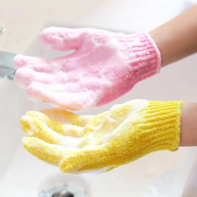 Exfoliating Bath Scrub Gloves Body Cleaning Mitt Set for Shower Scrubbing and Skin Care