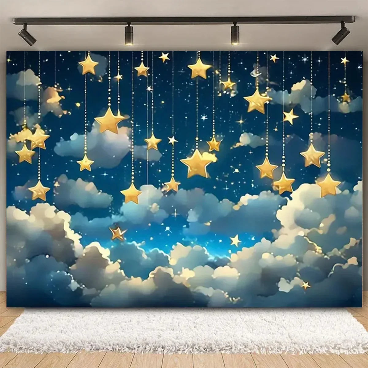 Galaxy Starry Sky Backdrop Vinyl Photo Background with Space Planet Design for Events Photography and Room Decor