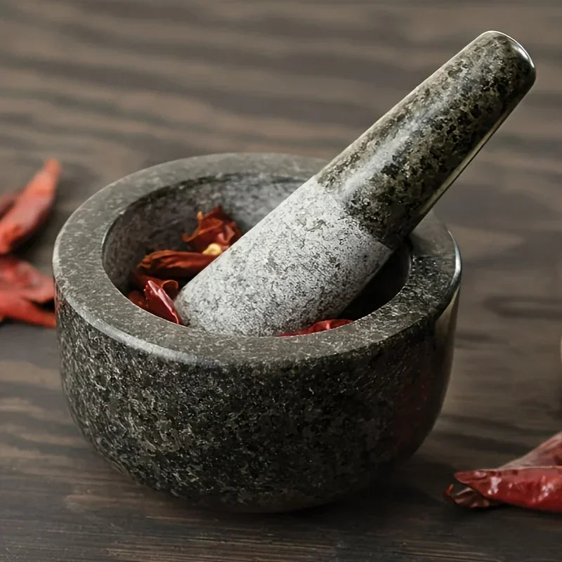 Granite Mortar and Pestle Set for Grinding Herbs, Spices, Garlic and Homemade Sauces