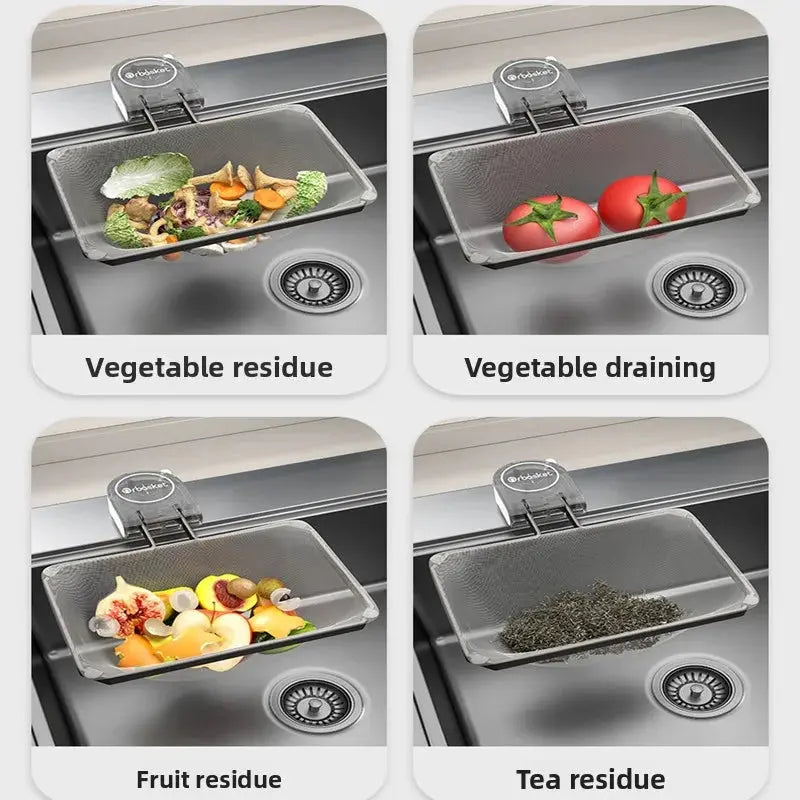 Kitchen Sink Filter Holder Disposable Food Waste Strainer (1 Pcs Drain Rack + 50 Pcs Filter)