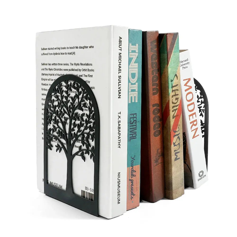 Tree of Life Metal Bookends Decorative Desktop Book Holder