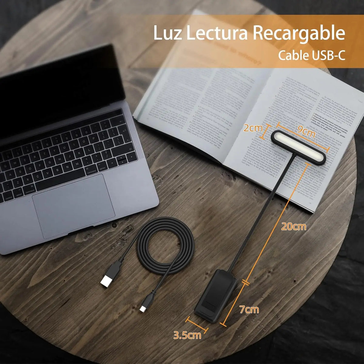 Rechargeable Book Lamp with Clip-On Flexible LED Design for Reading and Portable Lighting