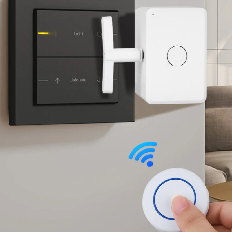 Wireless Remote Button Pusher with No Wiring Design for Lights Switches and Small Tools (Included Remote Control Switch)