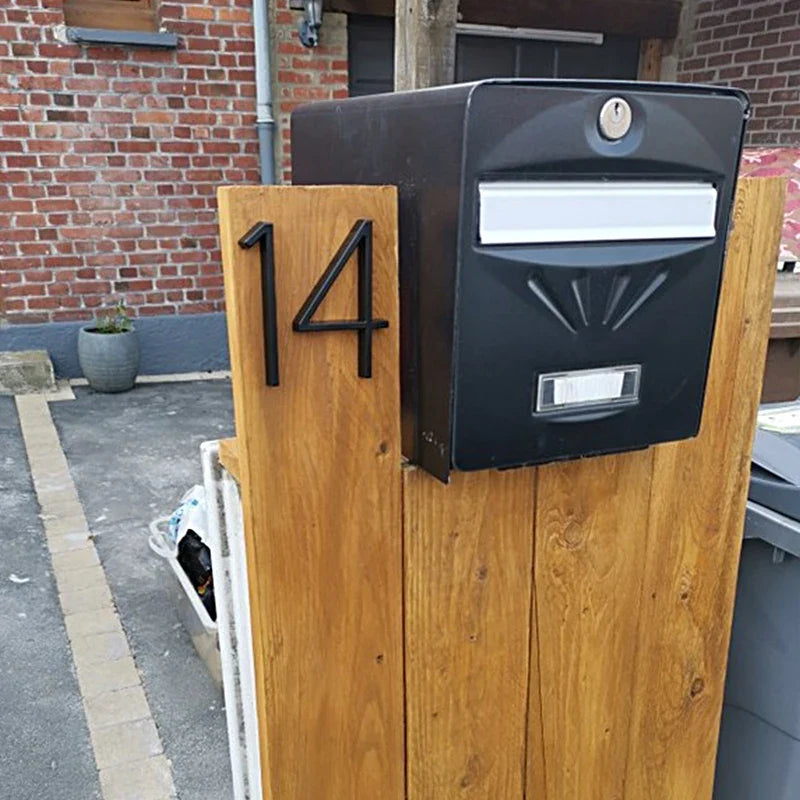 6 Inch Stainless Steel House Number with Floating Mount Design and Black Coating for Address Display and Mailbox Use