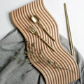 Wave Shaped Wooden Decorative Tray in Beech Wood for Coffee Table Display Serving and Home Decor