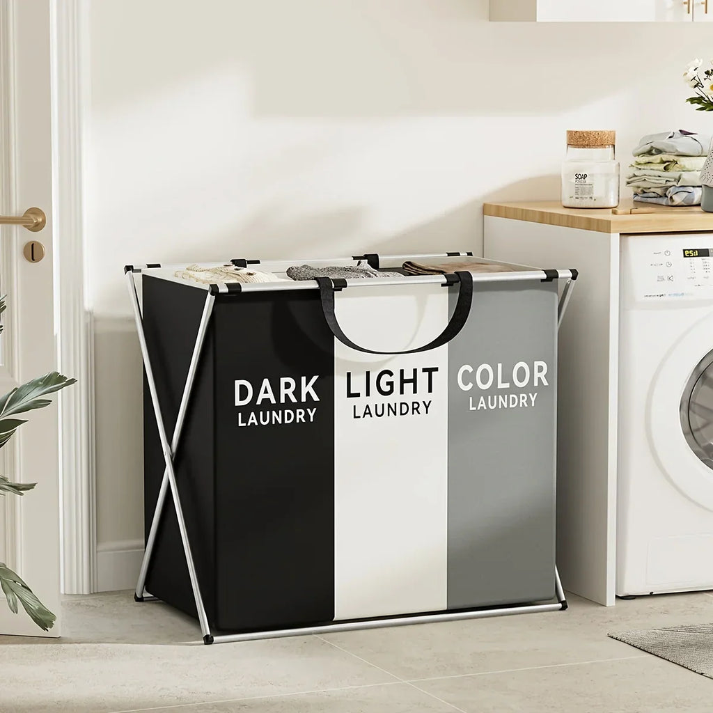 TriSort Triple-Section Laundry Hamper — Effortless Laundry Sorting & Organization