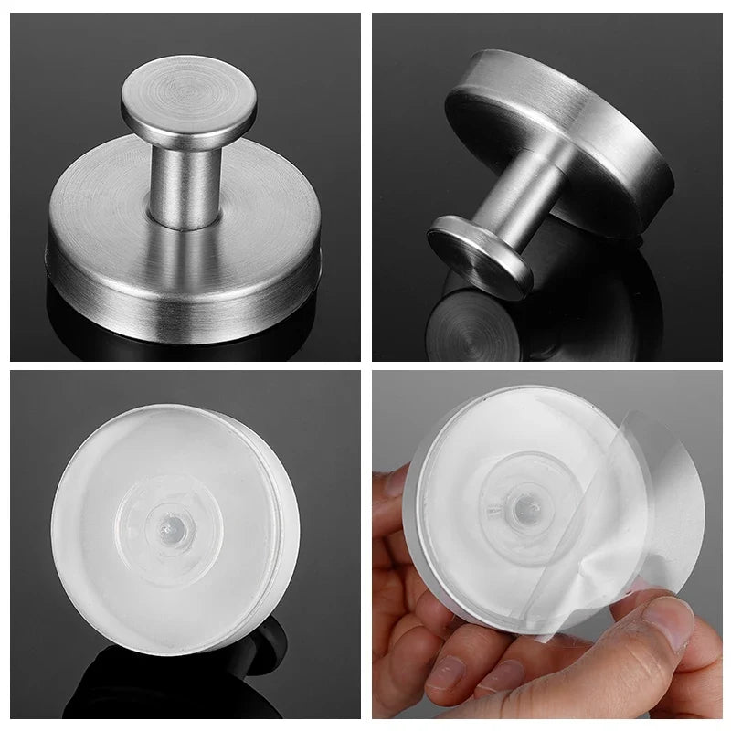 Suction Cup Hooks with Waterproof Stainless Steel Design for Bathroom and Kitchen Wall Hanging
