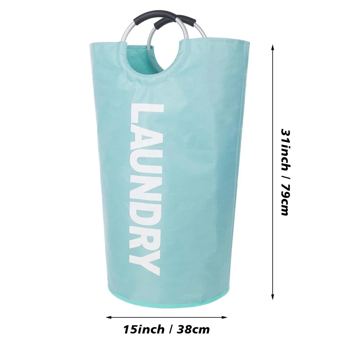 Collapsible Laundry Hamper Basket with Waterproof Fabric Design and Padded Carry Handles
