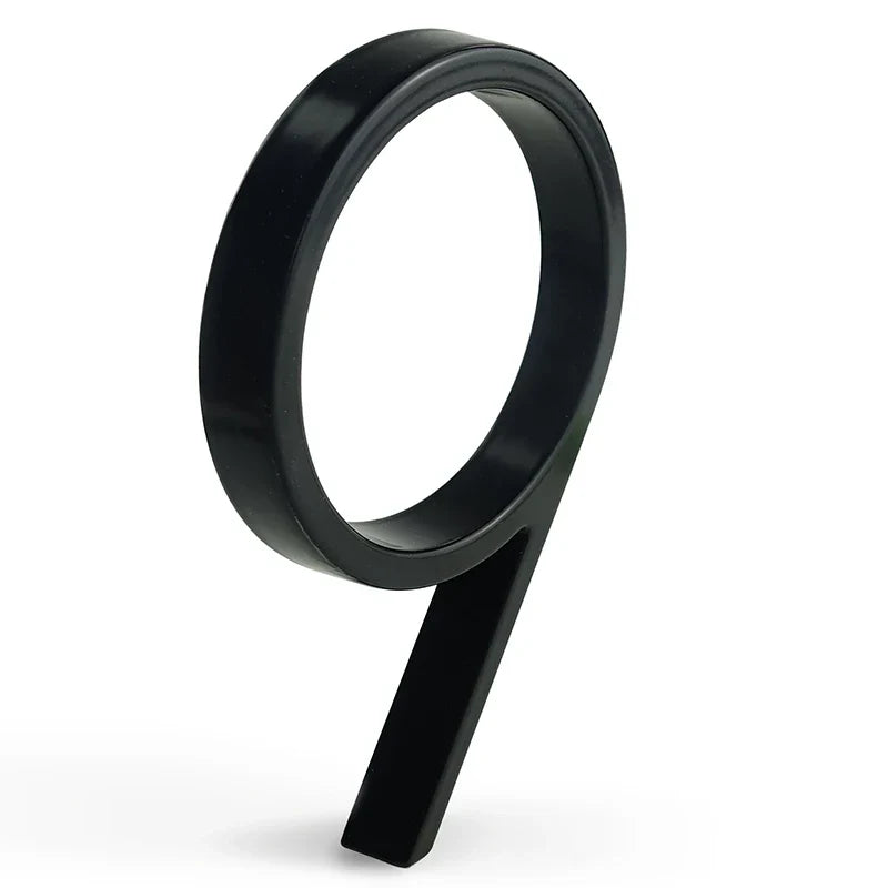 6 Inch Stainless Steel House Number with Floating Mount Design and Black Coating for Address Display and Mailbox Use