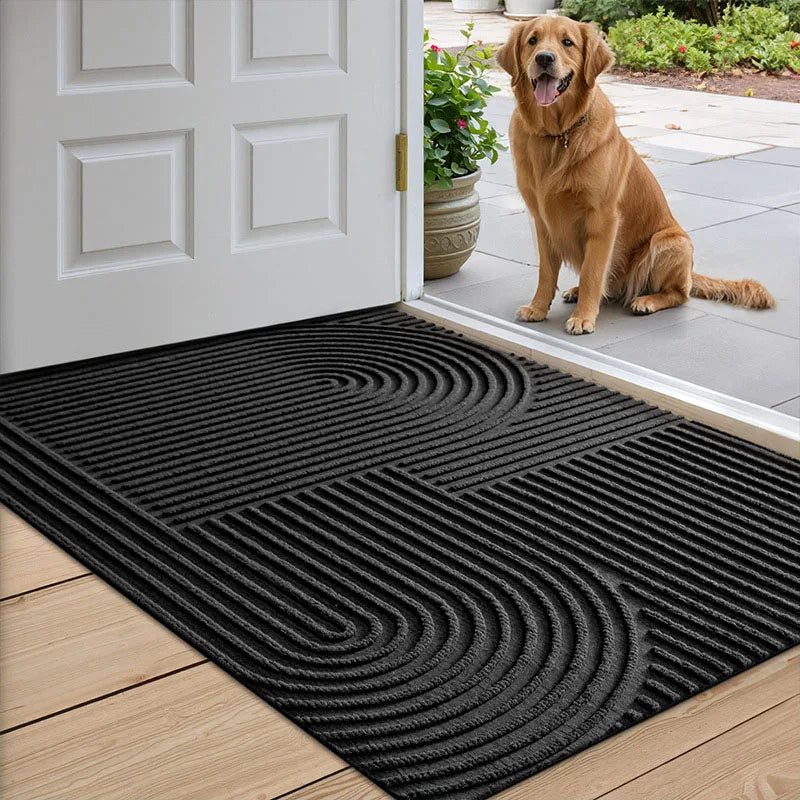 Waterproof Anti-Slip Floor Mat for Indoor and Outdoor Entrances, Dustproof Polyester Carpet with Durable PVC Bottom, Available in Grey and Black