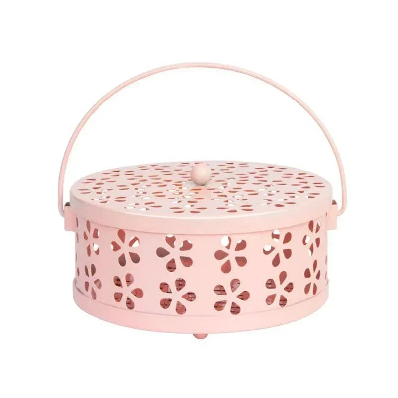 Portable Coil Guard Holder with Metal Anti Fire Design for Mosquito Repellent and Incense Use (6×3"/14×7cm)