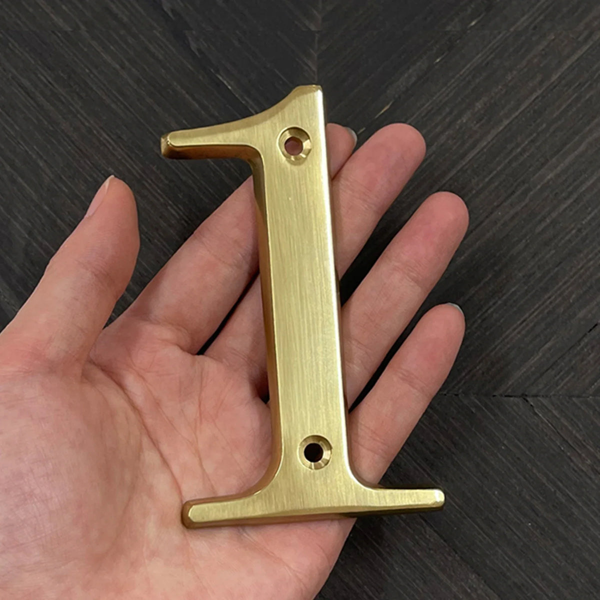 Polished Brass House Numbers with Curved Design for Door and Address Display