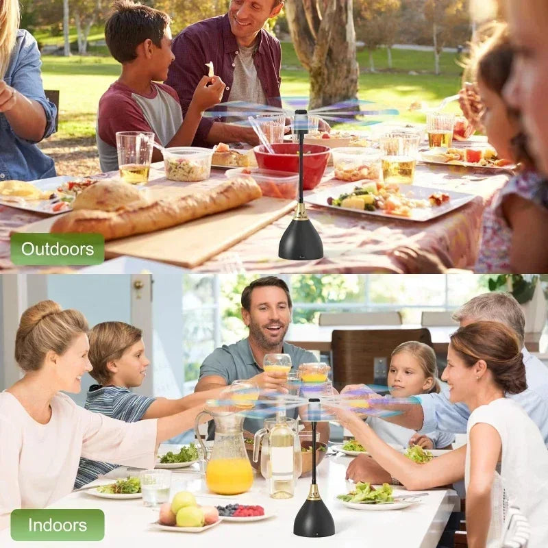 Portable Table Fly Fan with Soft Blade USB Design for Outdoor Dining and Food Protection