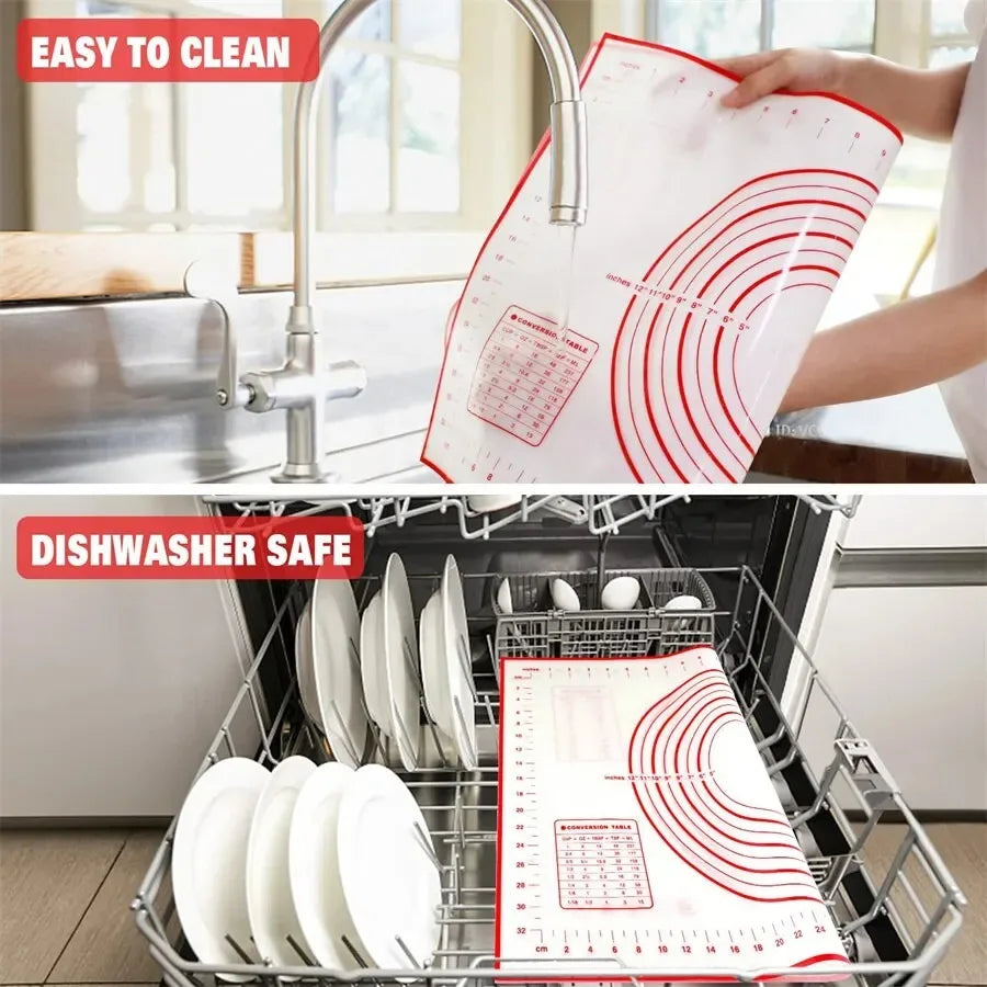 Silicone Baking Mat Non Stick Heat Resistant Surface for Dough Rolling Baking and Kneading Use