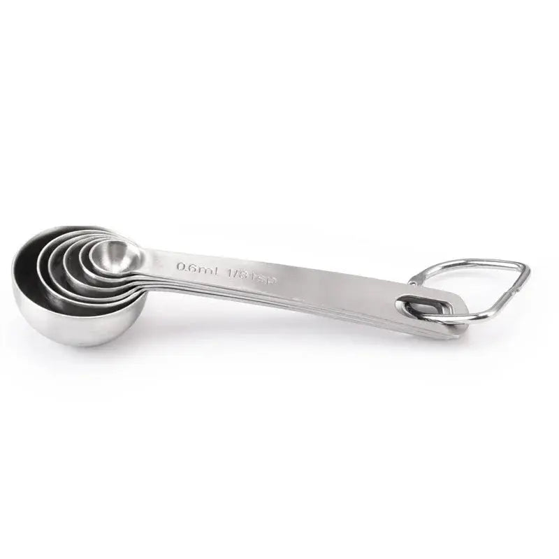 6 Piece Stainless Steel Measuring Spoons Set Food Grade Kitchen Baking Tools