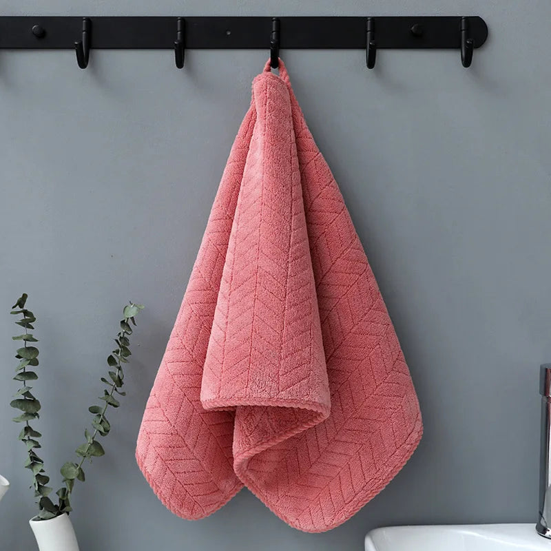 3 Pcs Thickened Coral Velvet Cotton Hand Towel for Adults, Soft & Quick-Drying
